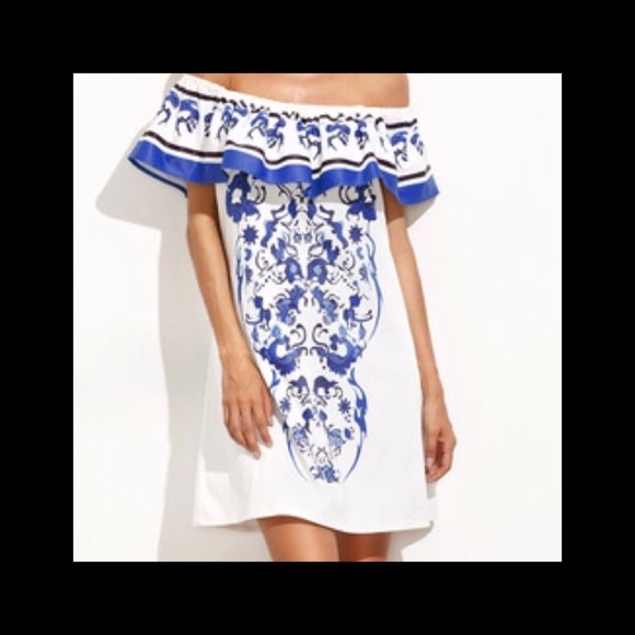 1 M left! Off shoulder print dress - Picture 3 of 6